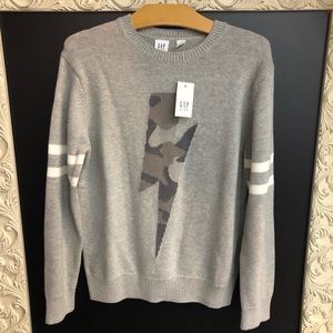 NWT gap gray sweater with graphic lightening image